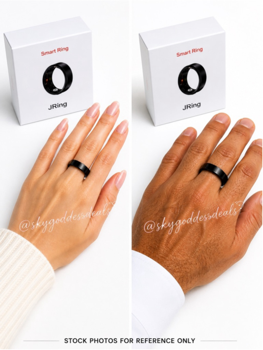 JRing Smart Ring Size 9 Black Fitness Tracker No Subscription